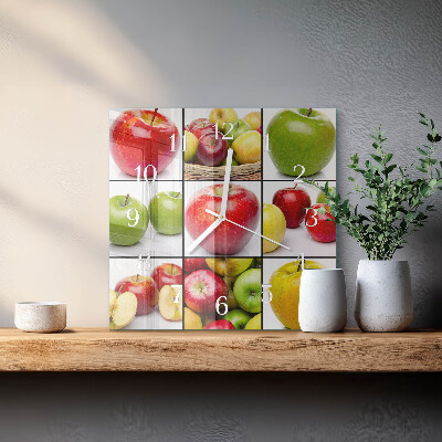 Square wall clock Apples