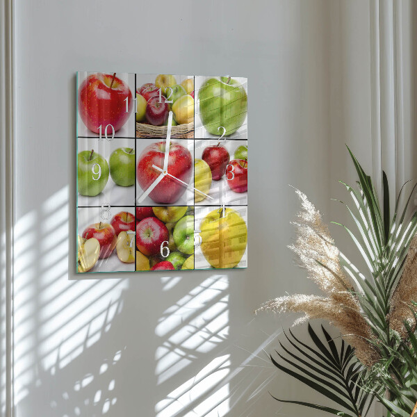 Square wall clock Apples