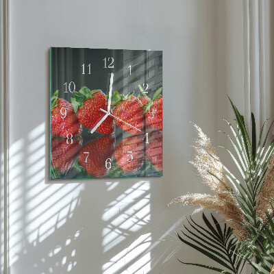 Square wall clock Strawberries