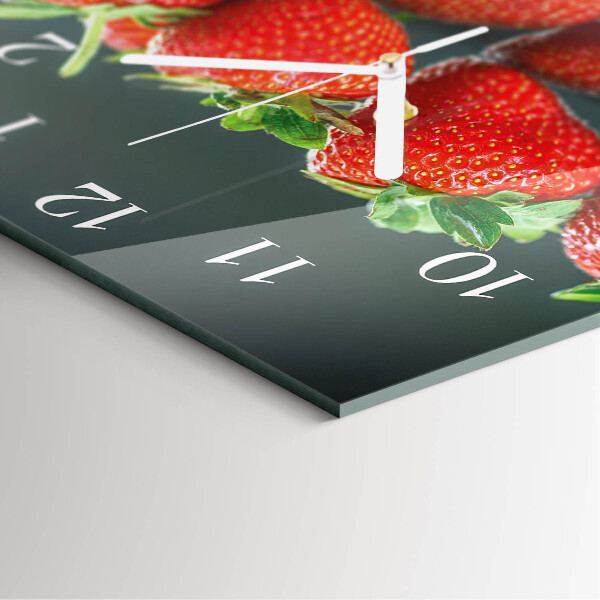 Square wall clock Strawberries