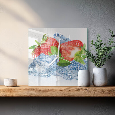 Square wall clock Strawberry Ice Cream