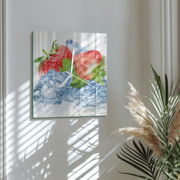 Square wall clock Strawberry Ice Cream