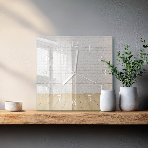 Square wall clock Brick