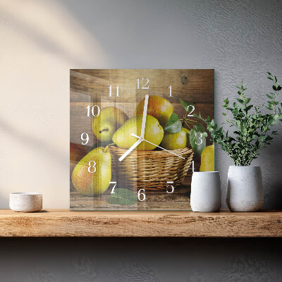 Square wall clock Pears