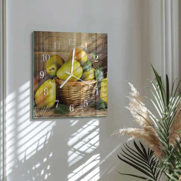 Square wall clock Pears