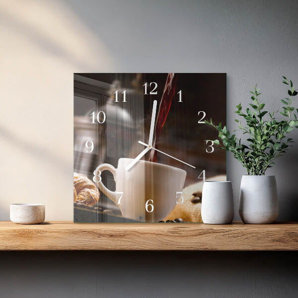 Square wall clock Coffee