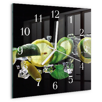 Square wall clock Lemon and Lime