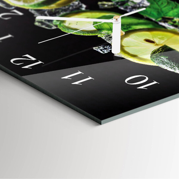 Square wall clock Lemon and Lime