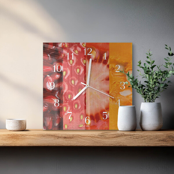 Square wall clock Fruit