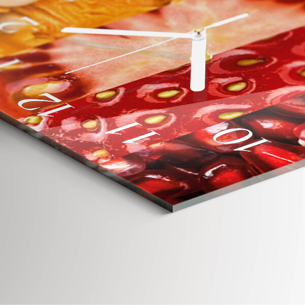 Square wall clock Fruit