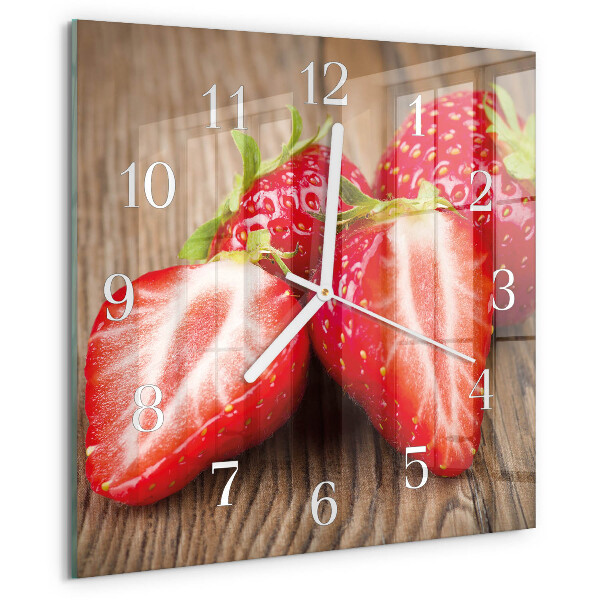 Square wall clock Strawberries