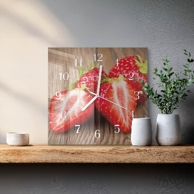 Square wall clock Strawberries