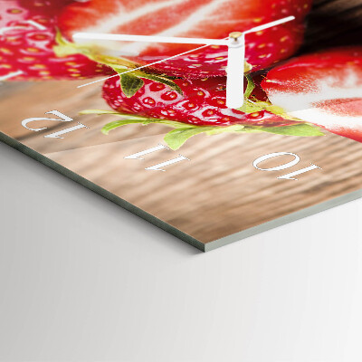 Square wall clock Strawberries