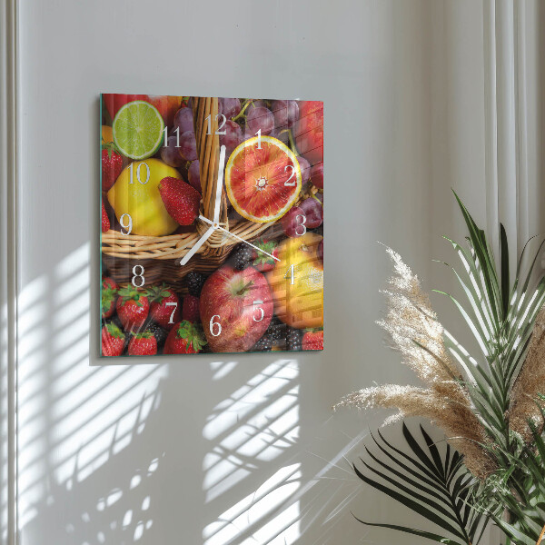 Square wall clock Fruit