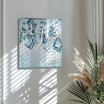 Square wall clock Ice