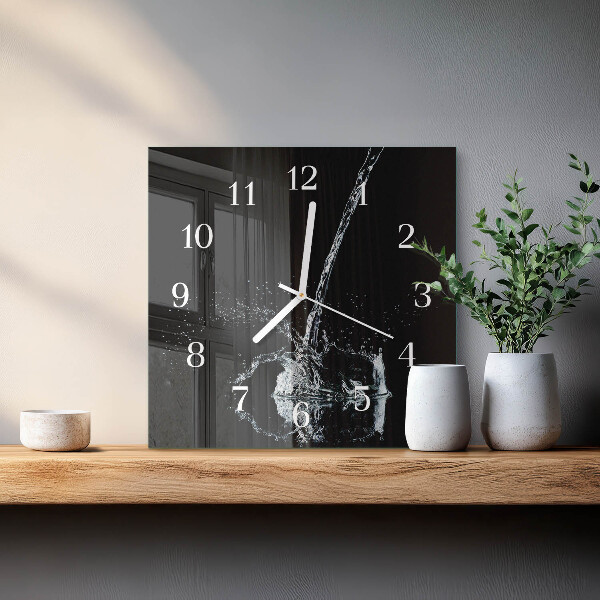Square wall clock Water
