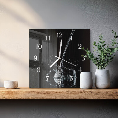 Square wall clock Water