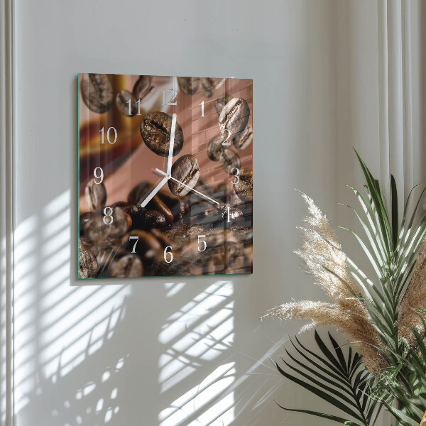 Square wall clock Coffee Beans
