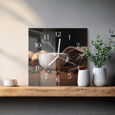 Square wall clock Coffee