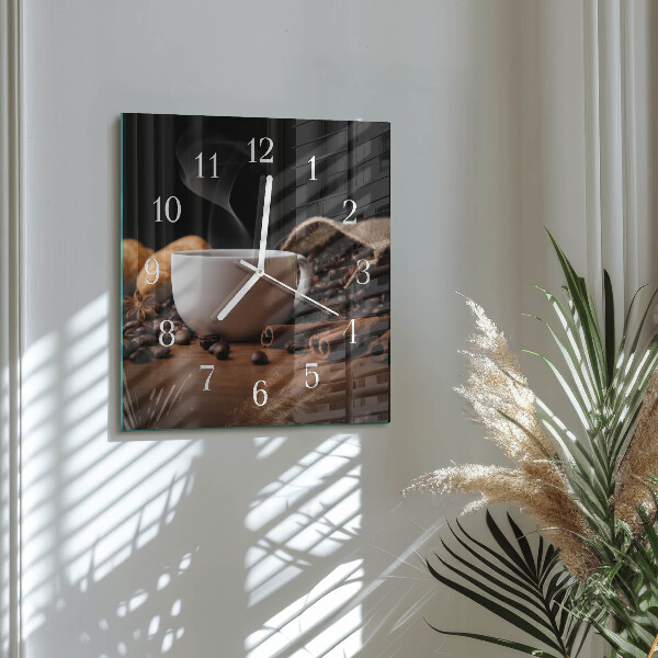 Square wall clock Coffee