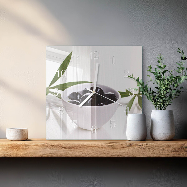 Square wall clock Olives