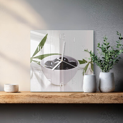 Square wall clock Olives