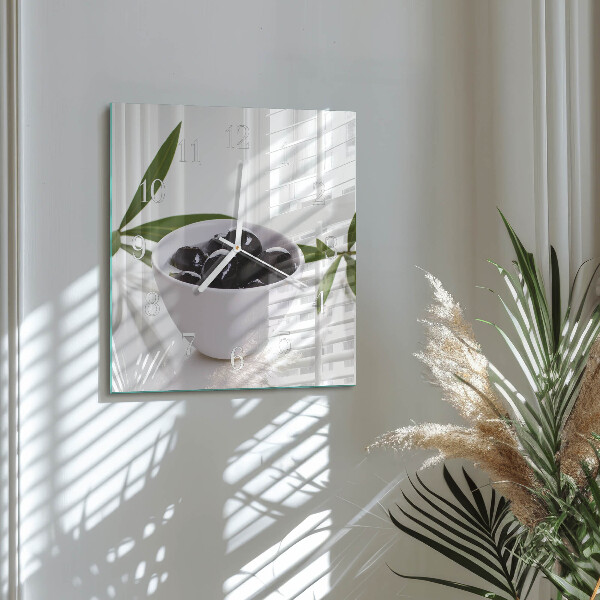 Square wall clock Olives