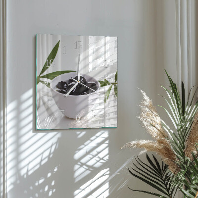 Square wall clock Olives