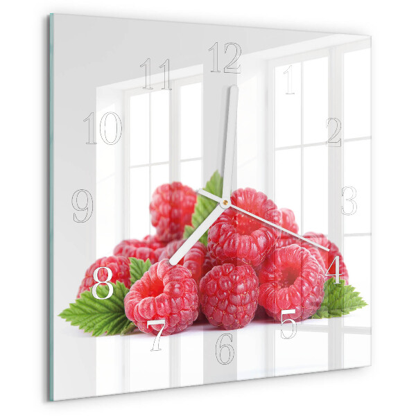 Square wall clock Raspberries