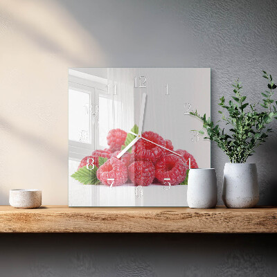 Square wall clock Raspberries
