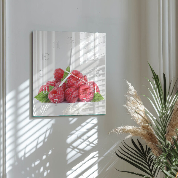 Square wall clock Raspberries