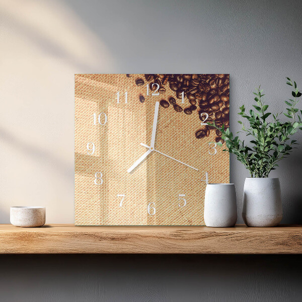 Square wall clock Coffee Beans