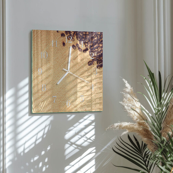 Square wall clock Coffee Beans