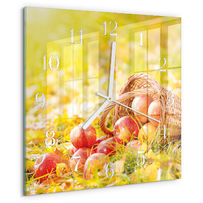 Square wall clock Apples