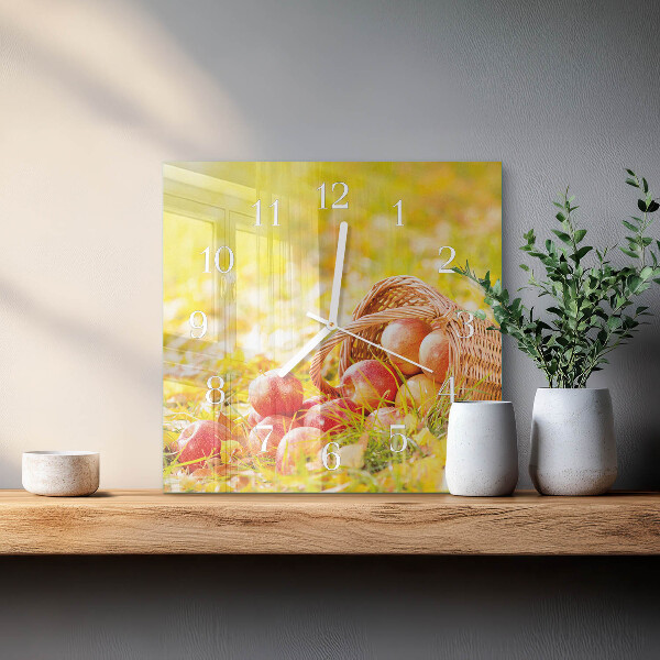 Square wall clock Apples