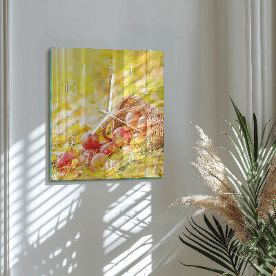 Square wall clock Apples