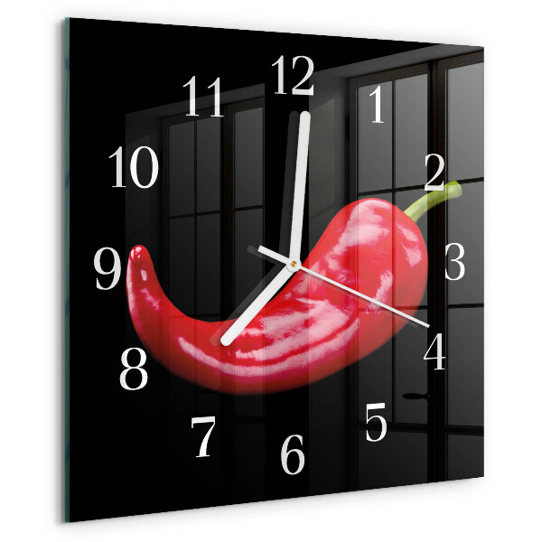Square wall clock Chili peppers