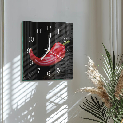 Square wall clock Chili peppers