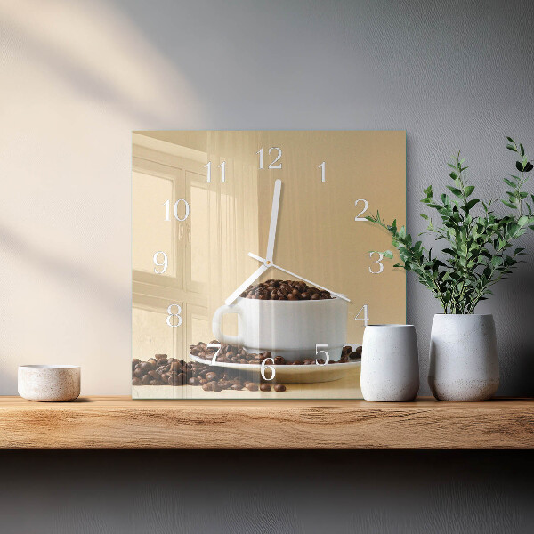 Square wall clock Coffee