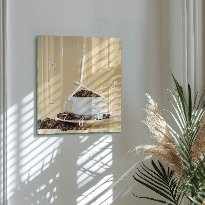 Square wall clock Coffee