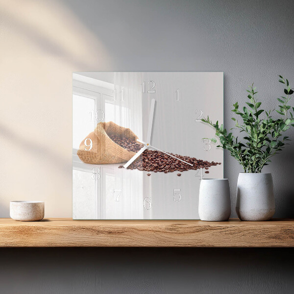Square wall clock Coffee Beans