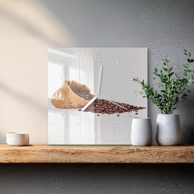 Square wall clock Coffee Beans