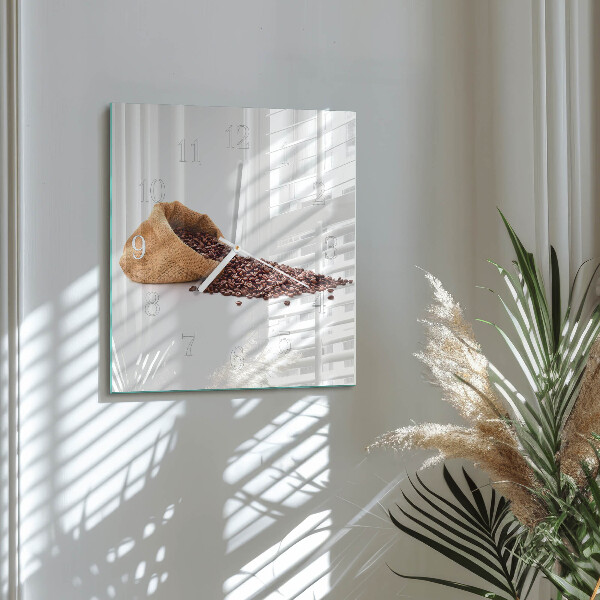 Square wall clock Coffee Beans