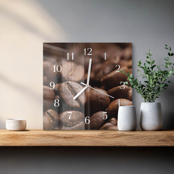 Square wall clock Coffee Beans