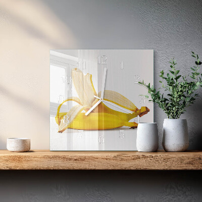 Square wall clock Bananas