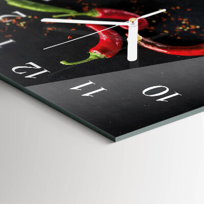 Square wall clock Chili peppers