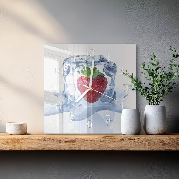 Square wall clock Strawberry Ice Cream