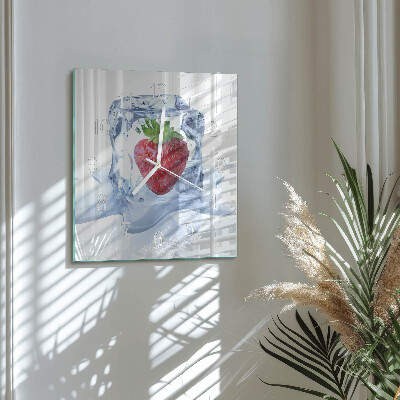 Square wall clock Strawberry Ice Cream