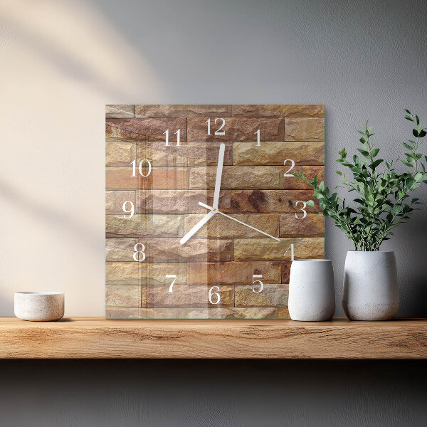 Square wall clock Brick
