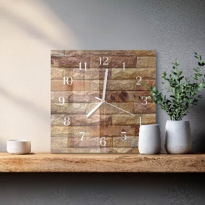 Square wall clock Brick